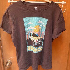 Women's Large Ford Bronco Graphic Print Officially Licensed Gray SS T-Shirt